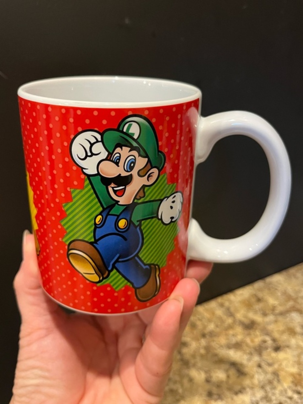 Licensed Nintendo Super Mario Luigi Ceramic Coffee Mug - Green & Red